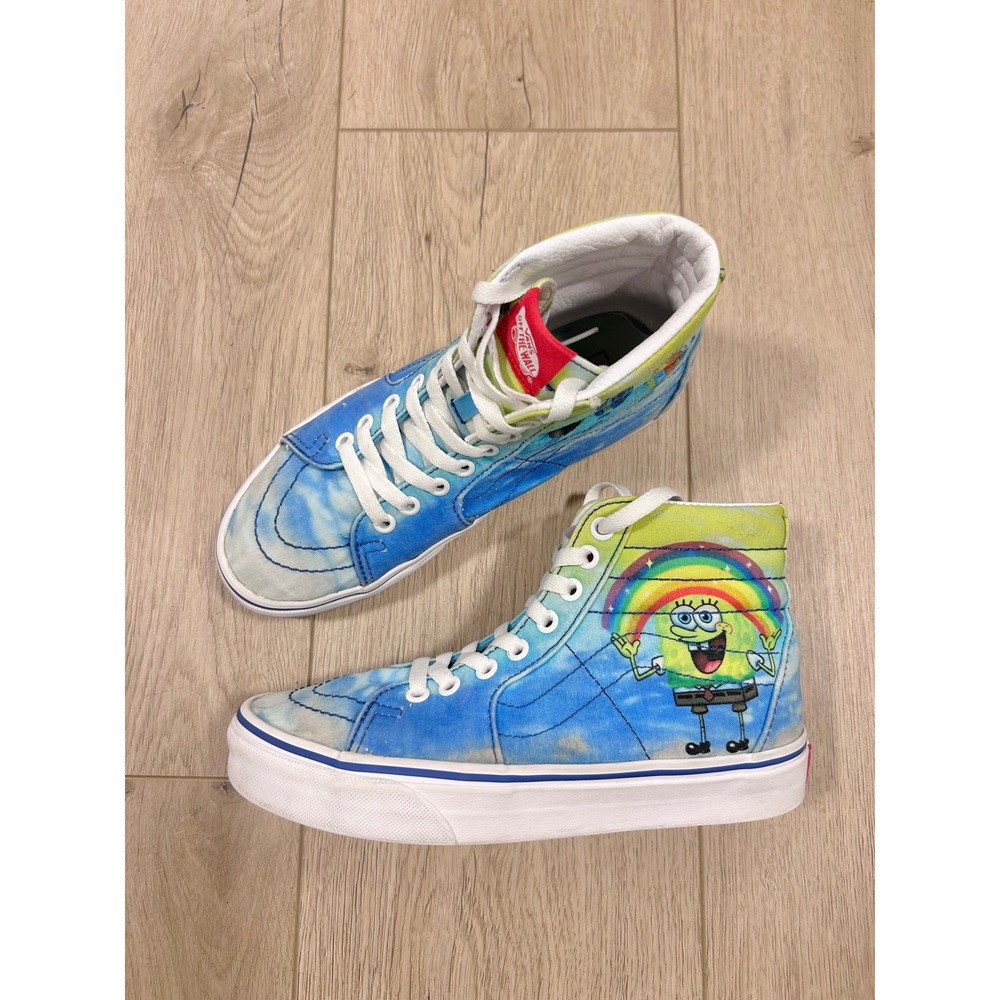 Vans Sk8-Hi SpongeBob SquarePants Tie Dye High Top Sneakers Womens 7 Mens 5.5
